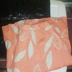Lane Bryant skirt coral and tan